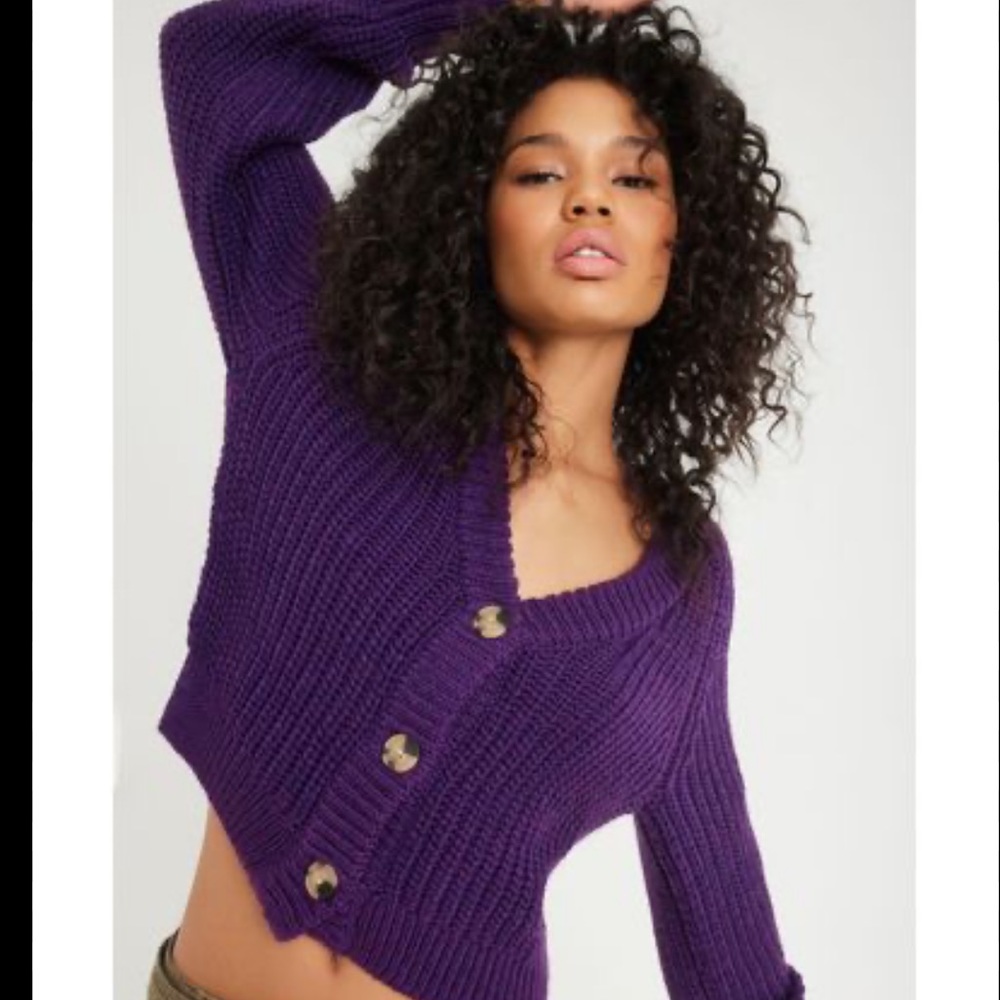 garage womens cardigan- purple